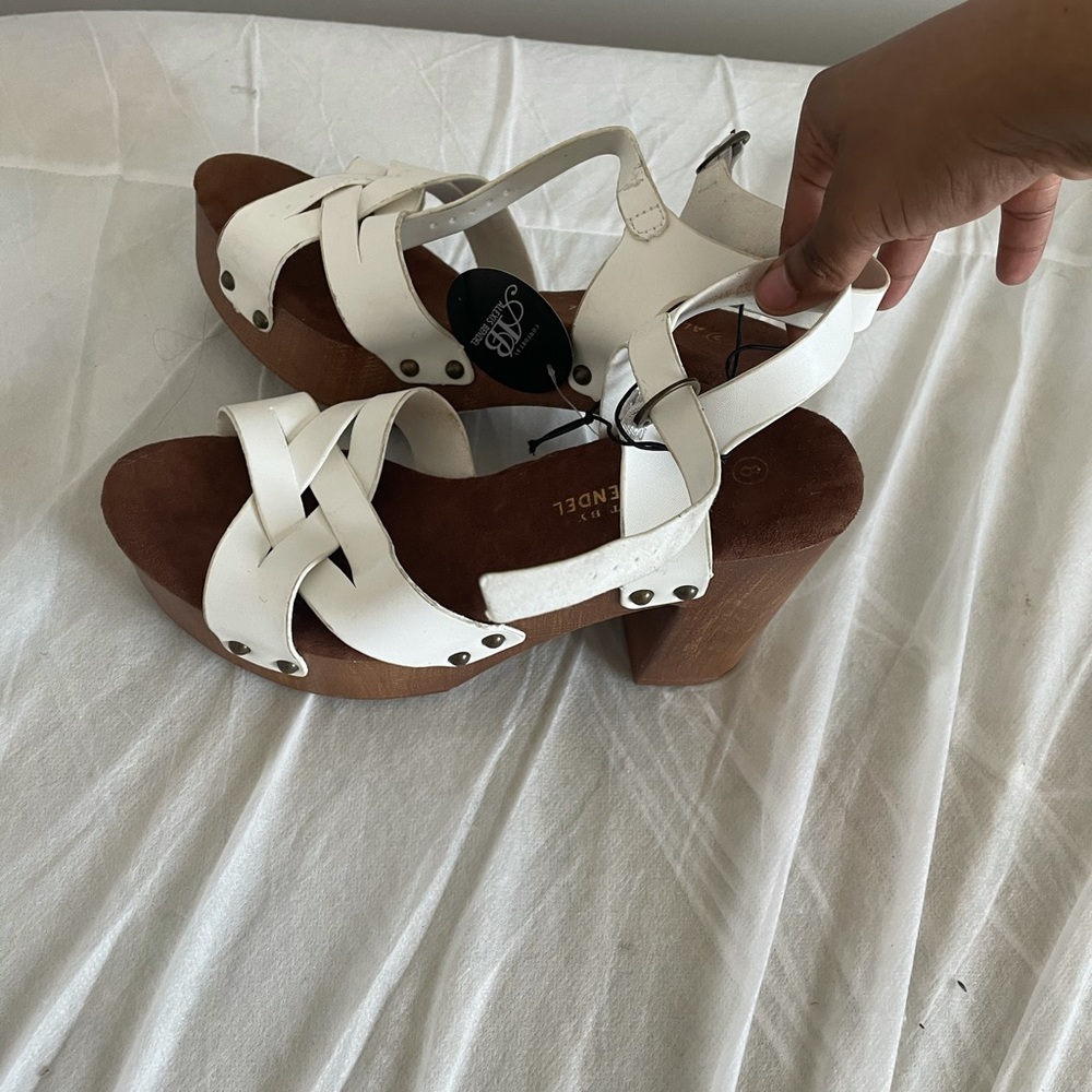 All white heels so comfortable like really